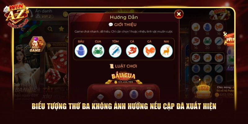 Biểu tượng thứ ba không ảnh hưởng nếu cặp đã xuất hiện